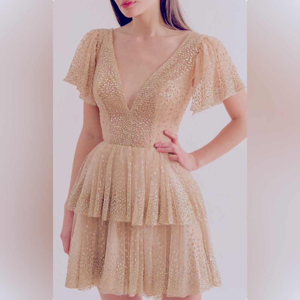 Lirika Matoshi Sara Glitter Mini Dress
